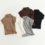 Women T-Shirt Summer Knitted Pullover Short Sleeve Short Sleeve T-shirt Top