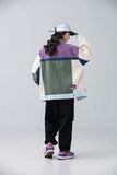 Unisex Jacket Fall Color-Blocking Lettered Casual Jacket Women's Clothing