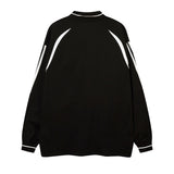 Men's Long Sleeve Shirt Lapel Long Sleeve T-shirt Men's and Women's Retro Loose Base