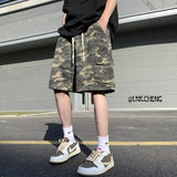 Men Sweatpants Vintage Camouflage Shorts Men's Summer Straight Loose