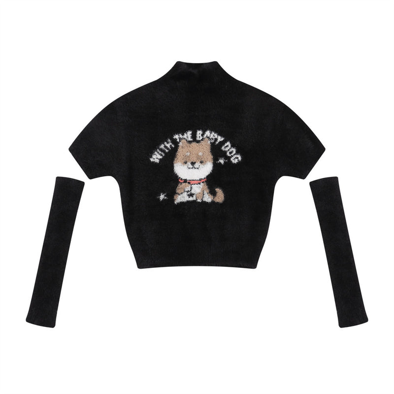 Women Sweater Shiba Dog Oversleeve Sweaters Women's Clothing Wool Autumn Leisure Sweater