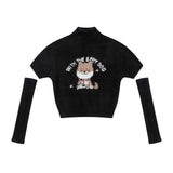 Women Sweater Shiba Dog Oversleeve Sweaters Women's Clothing Wool Autumn Leisure Sweater
