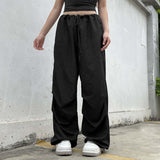 Women Pants Blue Loose Sports and Leisure Woven Wide-Leg Pants for Women Summer