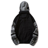 Men Denim Jacket Men's Spring and Autumn Loose Long Sleeve Stitching Hooded Jacket