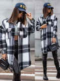 Plaid Trench Coat Mid-Length Plaid Printed Coat