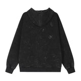 Men Hoodie Turtleneck Hooded Sweatshirt Five-Pointed Star Loose Casual