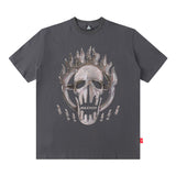 Men T Shirt Vintage Space Print Short Sleeve T-shirt for Men and Women Hip Hop Loose