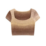 Women T-Shirt Tight T-shirt Women's Short Top