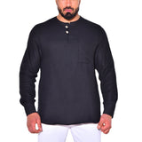 Men Shirt Summer Cotton and Linen Long-Sleeved T-shirt Casual Shirt