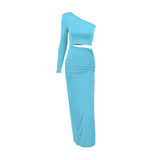 Women Dresses Long Sleeve Split Slimming Sheath Dress