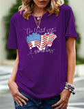 Women's Independence Day T Shirt Pattern Printed Short-Sleeved T-shirt