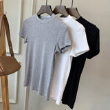 Women T-Shirt round Neck Short Sleeve T-shirt for Women Spring and Summer