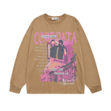Men Long Sleeve Shirt Graffiti Long Sleeve Bottoming T-shirt Men and Women Idle Style Loose Top