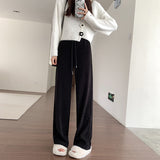 Palazzo Pants Maillard Wide-Leg Pants Women's Autumn and Winter Leisure Loose Straight Corduroy Chenille Pants
