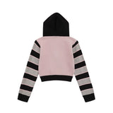 Women Sweater Short Hood Knitted Autumn Casual Zipper Sweater
