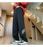 Men Sweatpants Men's Retro Oversize Straight-Leg Pants