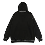 Men Hoodie Five-Pointed Star Patch Embroidered Hoodie