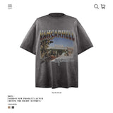 American vintage street T-shirt retro men's loose casual half sleeve