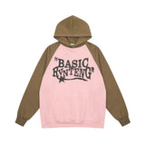 Men Hoodie Letter Printed Hoodie Raglan Sleeve Pullover Loose Hoodie Spring and Autumn