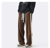 Men Sweatpants Men's Spring Sports Pants Stitching Wide-Leg Straight Pants