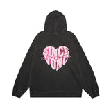 Men Hoodie Printed Hoodie Boys Washed Old Loose Hoodie