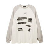 Men Long Sleeve Shirt College Style Long Sleeve T-shirt Men's and Women's Retro Bottoming Top