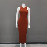 Women Desses round Neck Sleeveless Dress