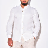 Men's Shirt Cotton and Linen Casual Shirt