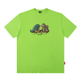 Men T Shirt Cartoon Printed Short-Sleeved T-shirt Men's and Women's Hip Hop round Neck Loose