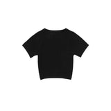 Women Sweater Short Sleeve Knitwear T-shirt Slim-Fit Crop-Top