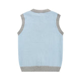 Men Hoodie round Neck Sweater Button Removal Sleeve Vest
