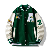 Varsity Jacket Vintage Stitching Men's Jacket Baseball Uniform Trendy Men's Autumn Couple Coat