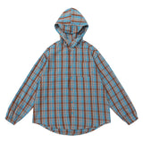 Men Long Sleeved T Shirt Hooded Plaid Shirt Men Spring Autumn Outdoor Sports and Casual Loose Long Sleeve