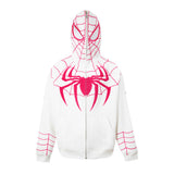 Men Hoodie Masked Spider-Man Zipper Hooded Sweater Embroidered Long Sleeve Cardigan Sweater