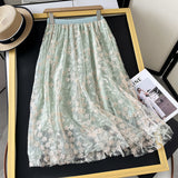 Women Skirt Tulle Skirt Midi Skirt Summer Graceful Skirt Skirt