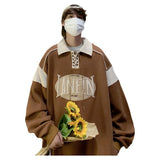 Men Hoodie Lazy Lapel Sweater Male Loose Design