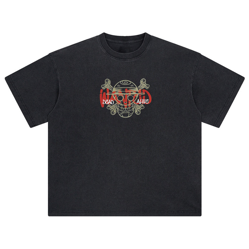 Harajuku Washed Tshirt Hip Hop Streetwear Japanese Anime