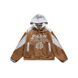 Unisex Jacket Autumn Stitching Suede Jacket