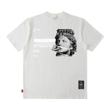 Men T Shirt Rose Print Short Sleeve Loose Fashion Brand Hip Hop Men