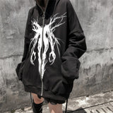 Men Hoodie Hooded Cardigan Sweater Men's Loose Long Sleeve Zipper Jacket
