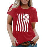 Women Independence Day T Shirt Printed Short-Sleeved Top Female Summer