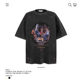 American vintage street T-shirt vintage men's loose summer
