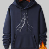 Hand Animal Paw Print Men_s Pullover Round Neck