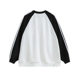 Men Hoodie Color-Block Raglan Sleeves round Neck Sweater Men