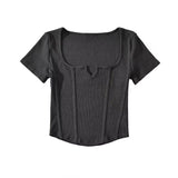 Women T-Shirt T-shirt Women's Summer Short Sleeve Skinny V-neck Top