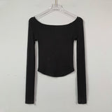 Women Long Sleeve Shirt Short Midriff Outfit