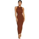 Women Desses round Neck Sleeveless Dress