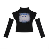 Women T-shirt Short T-shirt Women's High Street Slim Spring Half Turtleneck