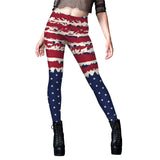 National Flag Day Leggings Independence Day Clothing Summer Stripes Print Yoga Pants