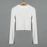 Women Long Sleeve Shirt Short Long Sleeve Top Female